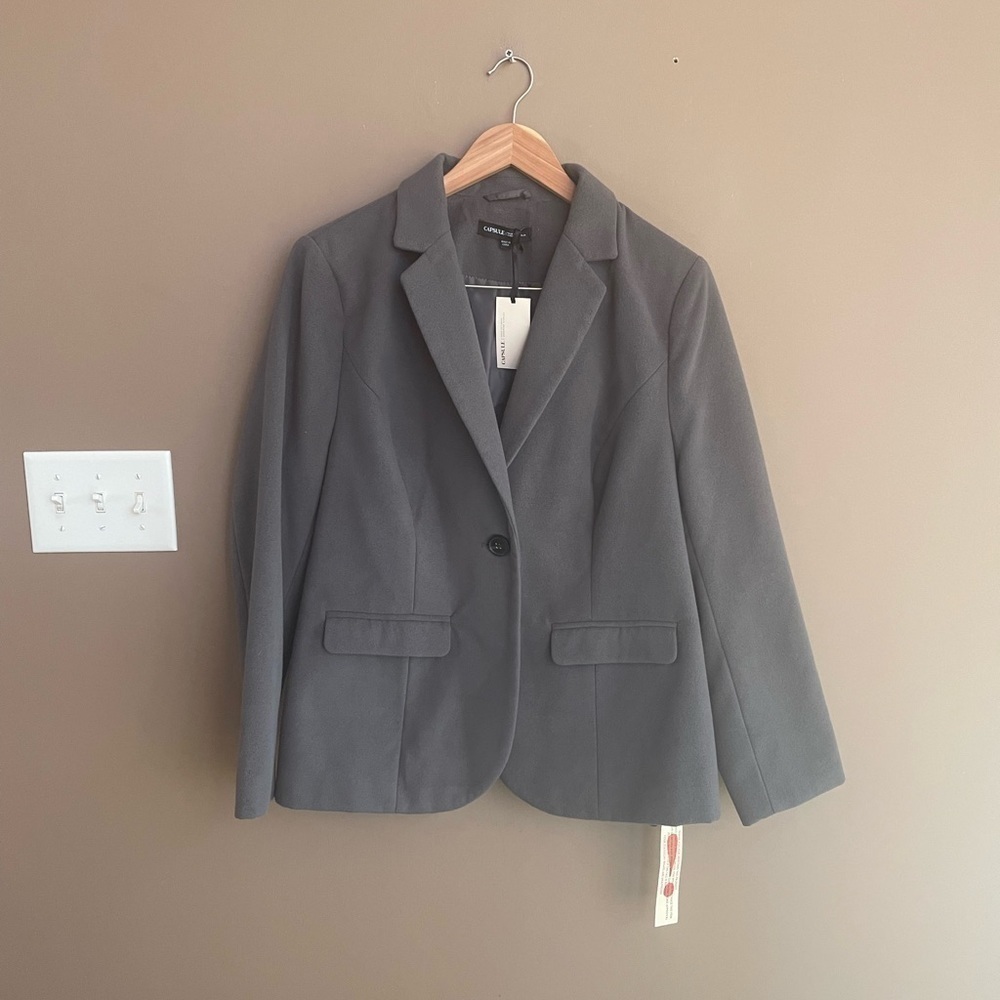 NWT Capsule Waredrobe‎ Staple One Button Blazer in Grey Size 14